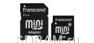 Карта памяти 1GB miniSD, Secure Digital Card, 30X, Transcend