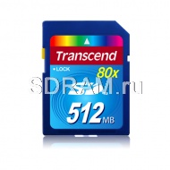 Карта памяти 512МB Secure Digital Card, 80X, упаковка BULK,Transcend