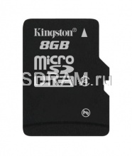 Карта памяти 8GB microSD/TransFlash Class 4 + SD Adapter, Kingston