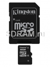 Карта памяти 16 GB microSD/TransFlash, Class 10 + SD Adapter, Kingston